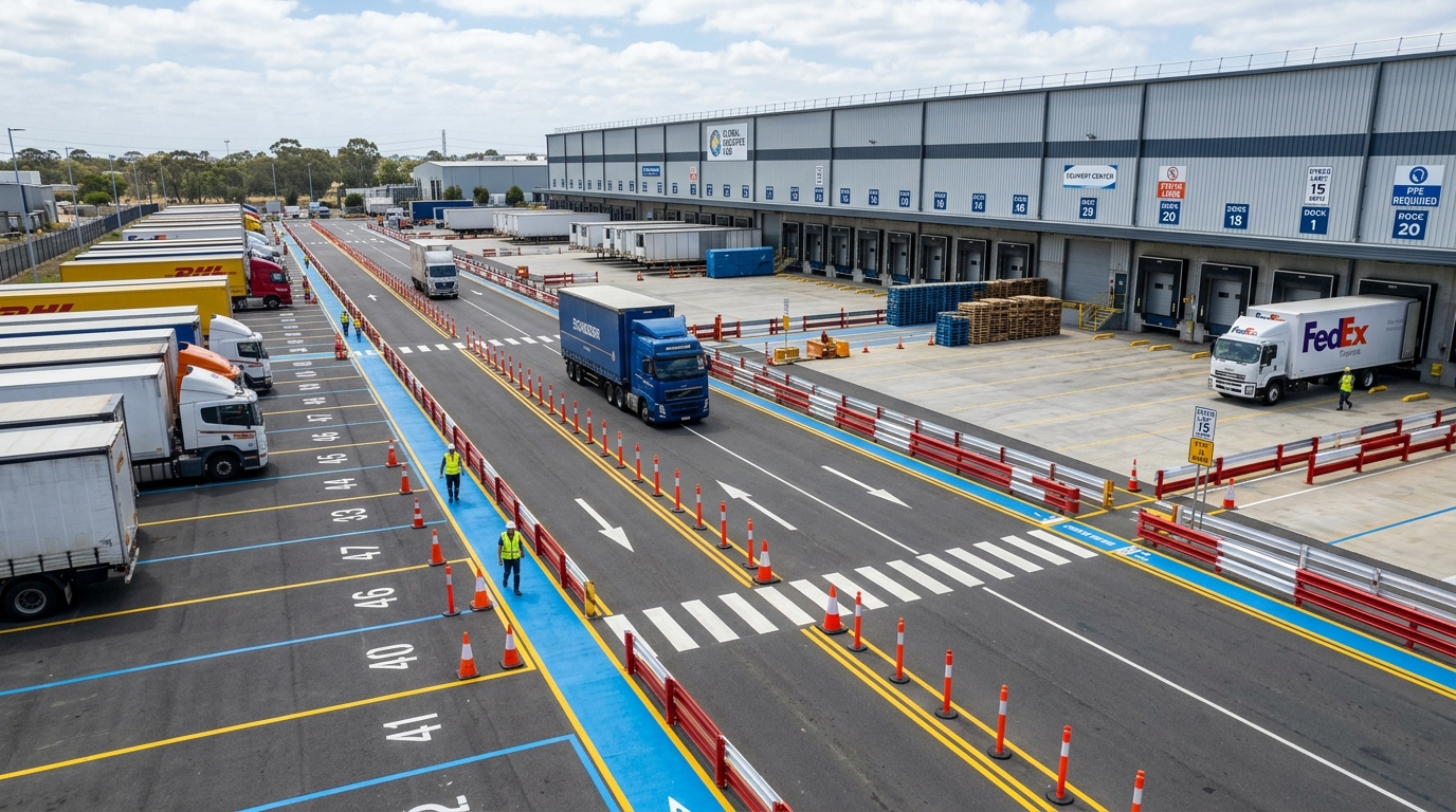 İMES ve DES Fabrika İçi Forklift Yolları, Zemin Güvenliği ve Trafik Ekipmanları